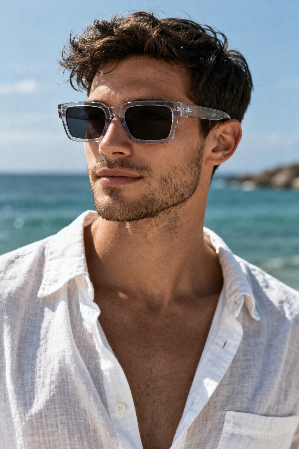 Gafas Rectangulares Transparente Violeta