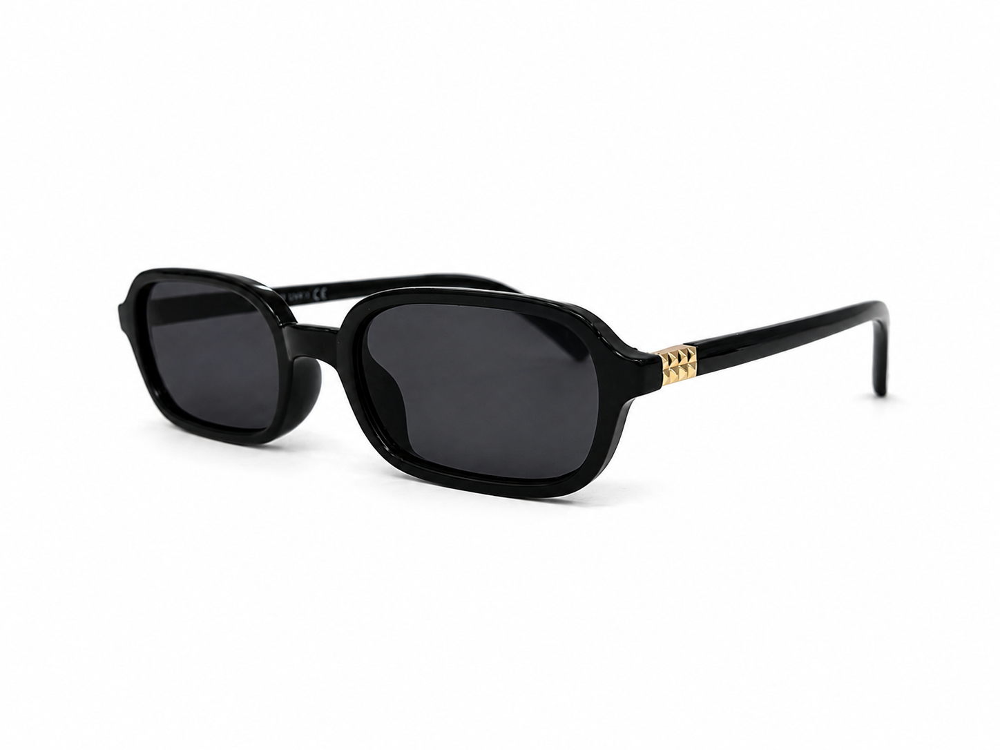 Gafas de Sol Oversize Negras con Detalles Dorados