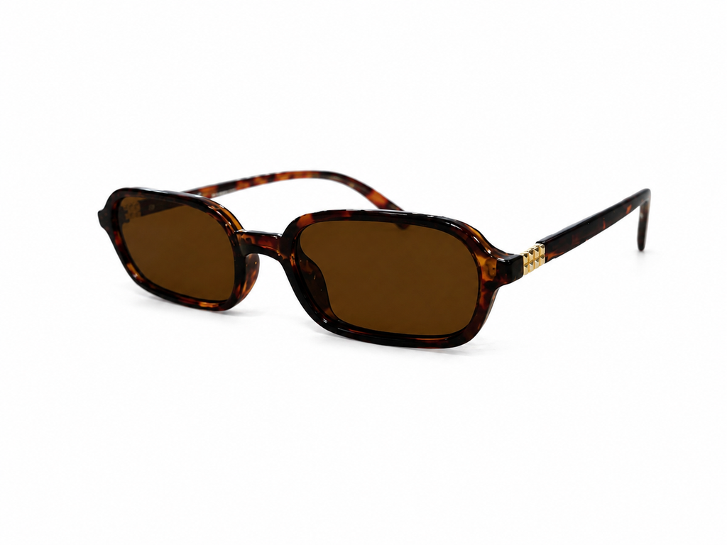 Gafas de Sol Slim Rectangulares Carey Marrón