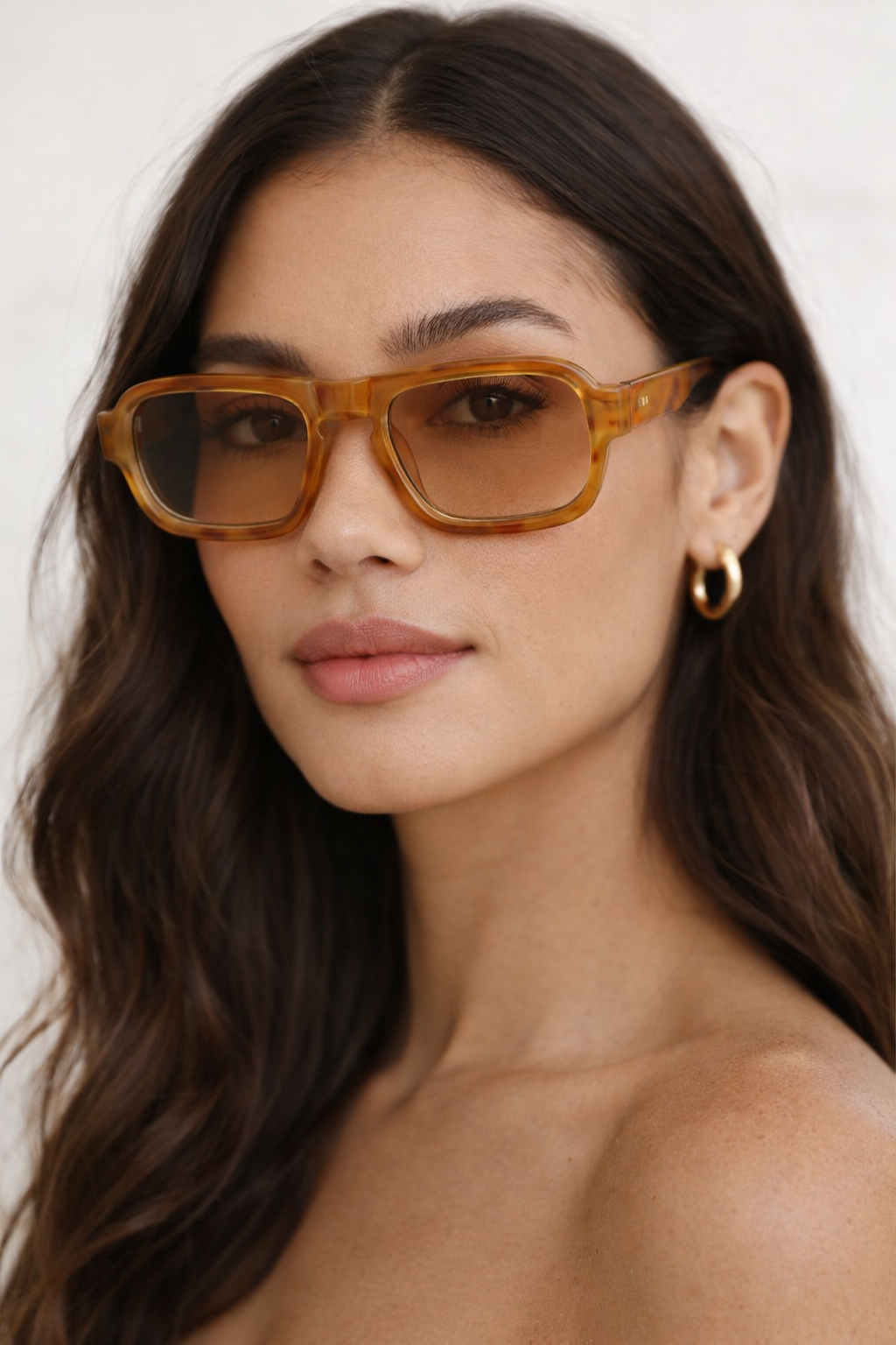 Gafa Rectangular Carey Ámbar