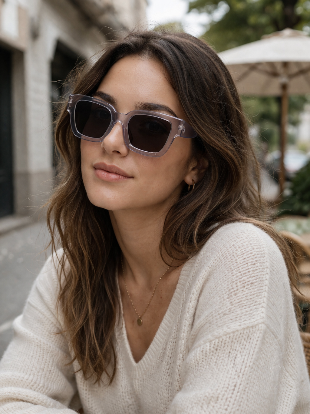 Gafas Rectangulares Transparente Violeta