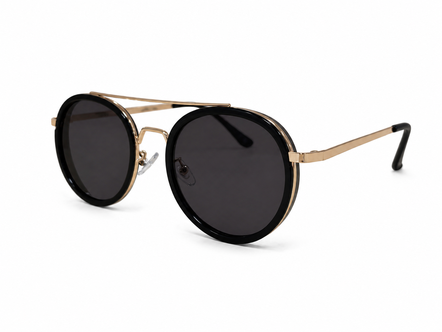 Gafas de Sol Redondas Vintage Negro y Oro