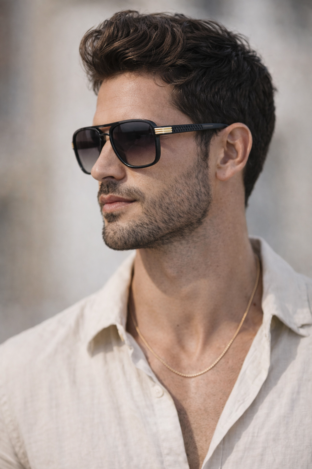 Gafa Negra Lente Degradada Cuadrada Premiu